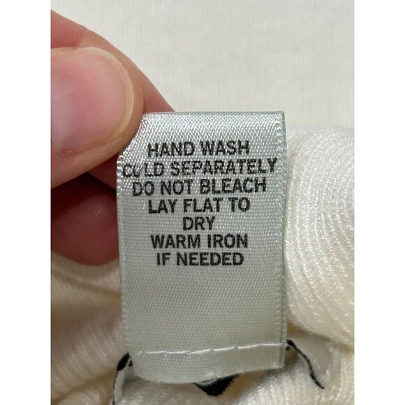 Vintage Cache Turtleneck Pullover Sweater White Size Large Rayon Knit Cozy - Picture 7 of 9